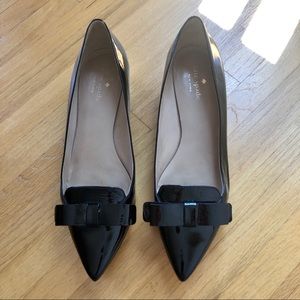Kate Spade black patent leather flats
